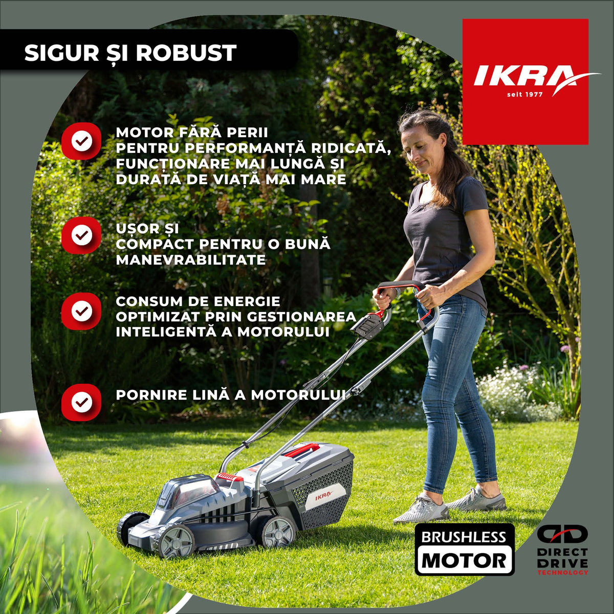 MASINA TUNS GAZON bat. 33cm Ikra IB-LM 33 fara Incarcator fara Baterie 36V compatibil Bosch