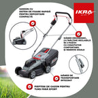 MASINA TUNS GAZON bat. 33cm Ikra IB-LM 33 fara Incarcator fara Baterie 36V compatibil Bosch