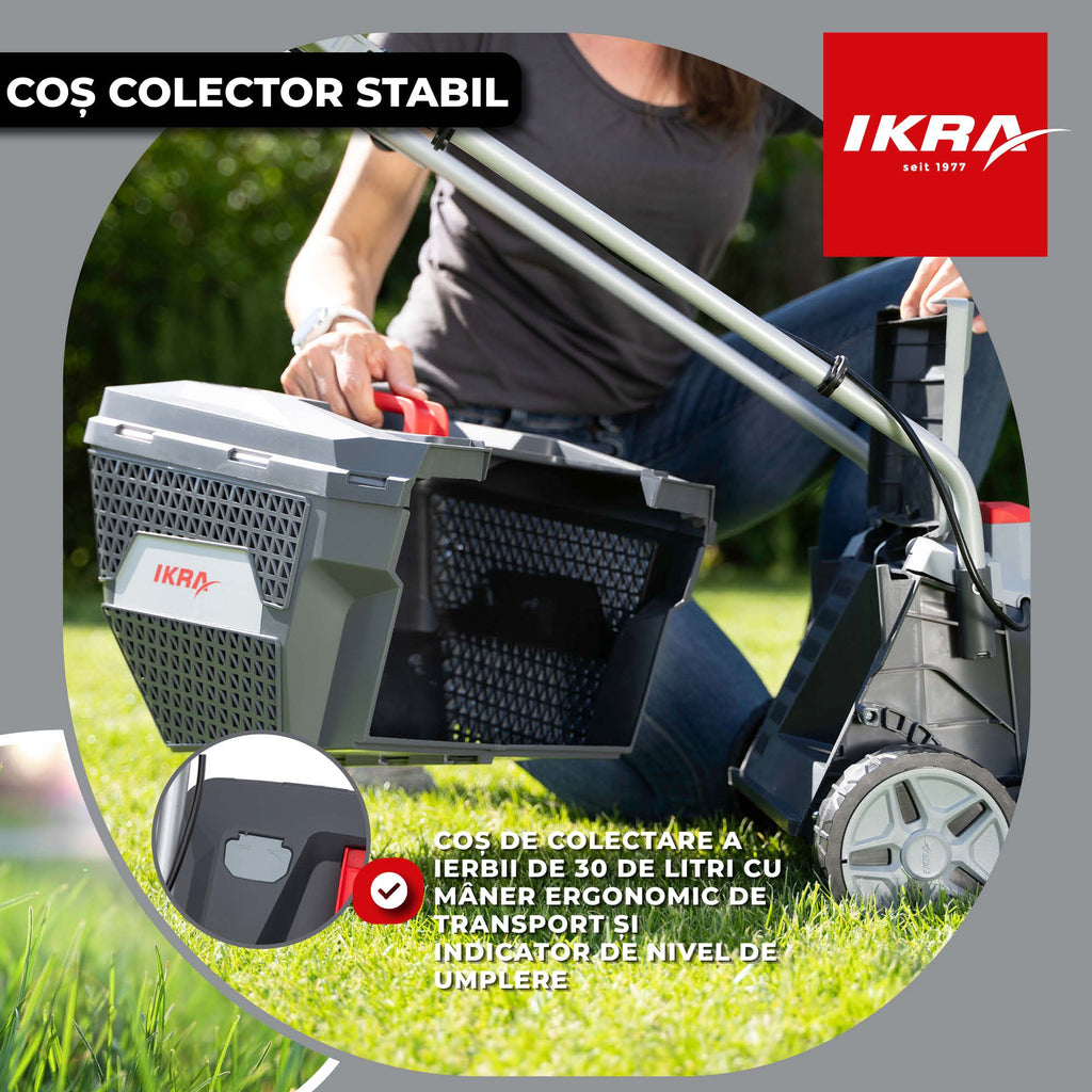 MASINA TUNS GAZON bat. 33cm Ikra IB-LM 33 fara Incarcator fara Baterie 36V compatibil Bosch