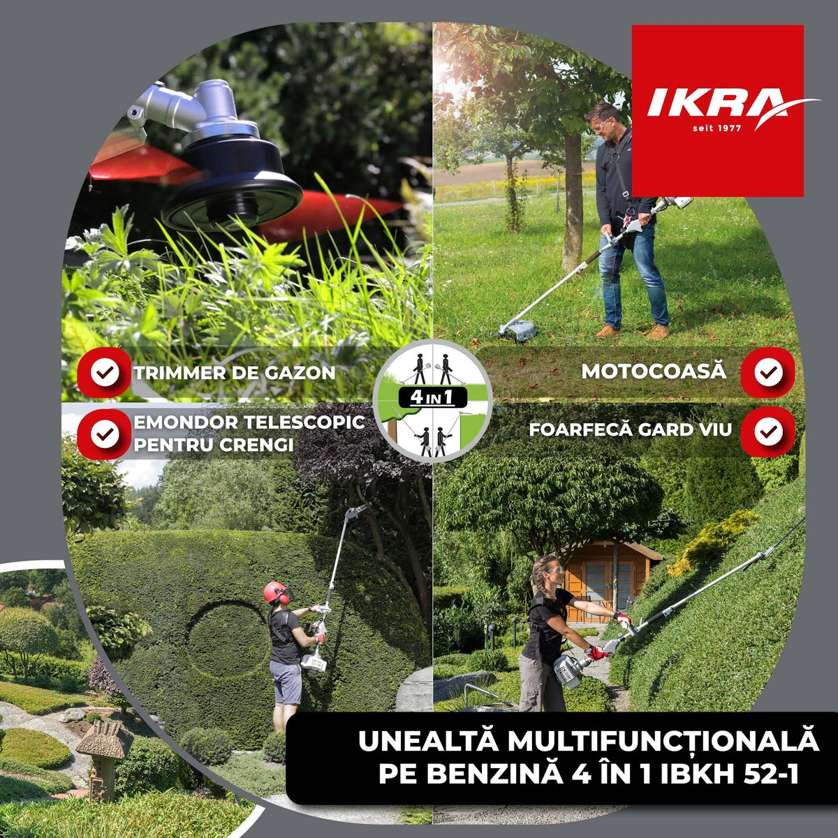 MOTOUNEALTA universala IKRA IBKH 52-1 4-in-1 2T 51.7cc 1.5kW
