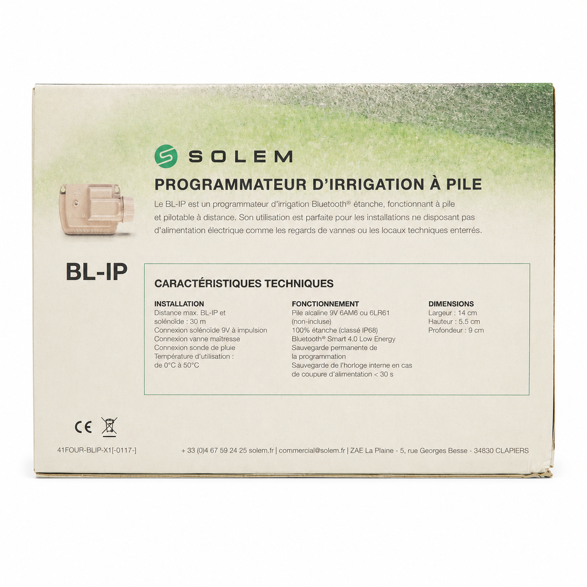 Programator irigații Solem BL-IP, Bluetooth, baterie 9V