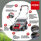SCARIFICATOR GAZON bat. 36cm Ikra IB-SR 36 3-in-1 fara Incarcator fara Baterie 36V compatibil Bosch