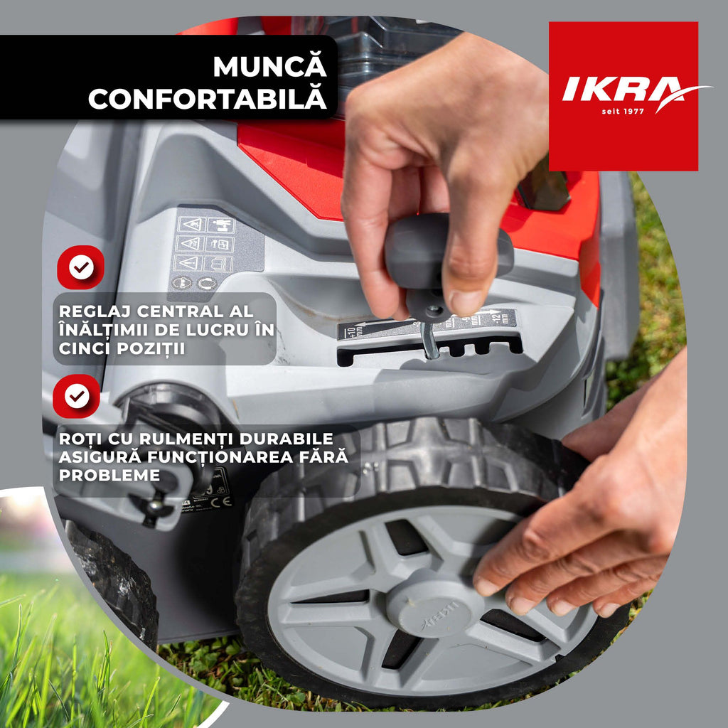 SCARIFICATOR GAZON bat. 36cm Ikra IB-SR 36 3-in-1 fara Incarcator fara Baterie 36V compatibil Bosch