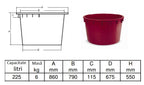 Vas alimentar plastic 225 L